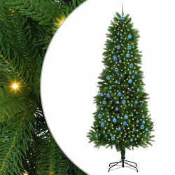 vidaXL Ziemassvētku eglīte su 300 LED ar statīvu Zaļa 240 cm PE