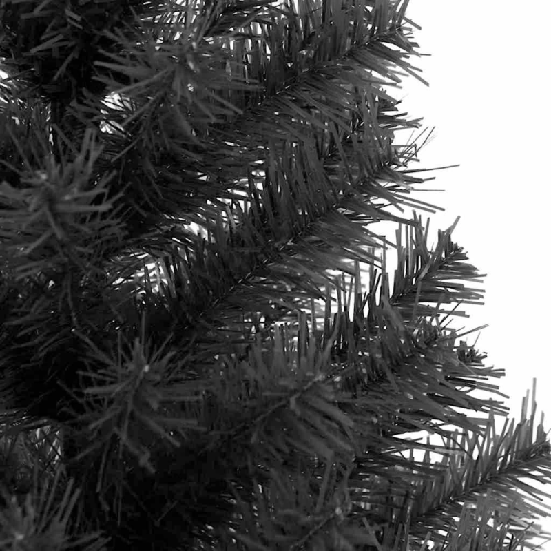 vidaXL Ziemassvētku eglīte su 300 LED ar statīvu Melna 180 cm PVC