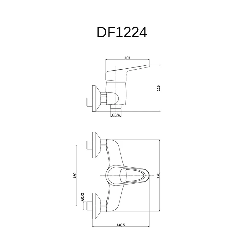 Maisītājs vannas ar īsu snīpi df1223 mis