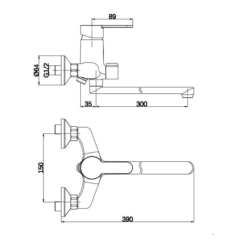 Vannas jaucējkrāns Thema Lux Thema Lux Spi DF11003, hroma krās.