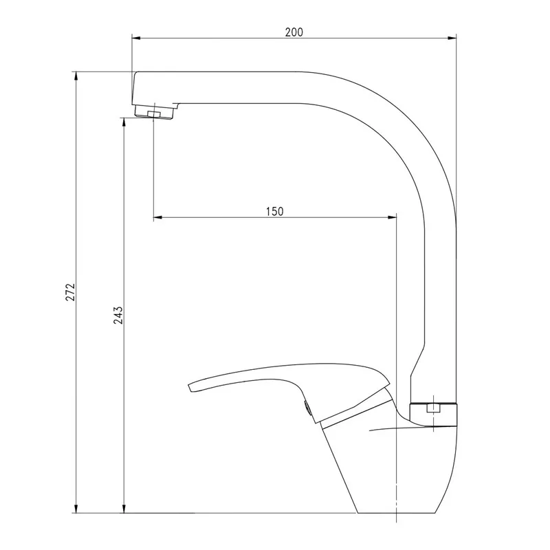 Kitchen faucet with high beak df2206d
