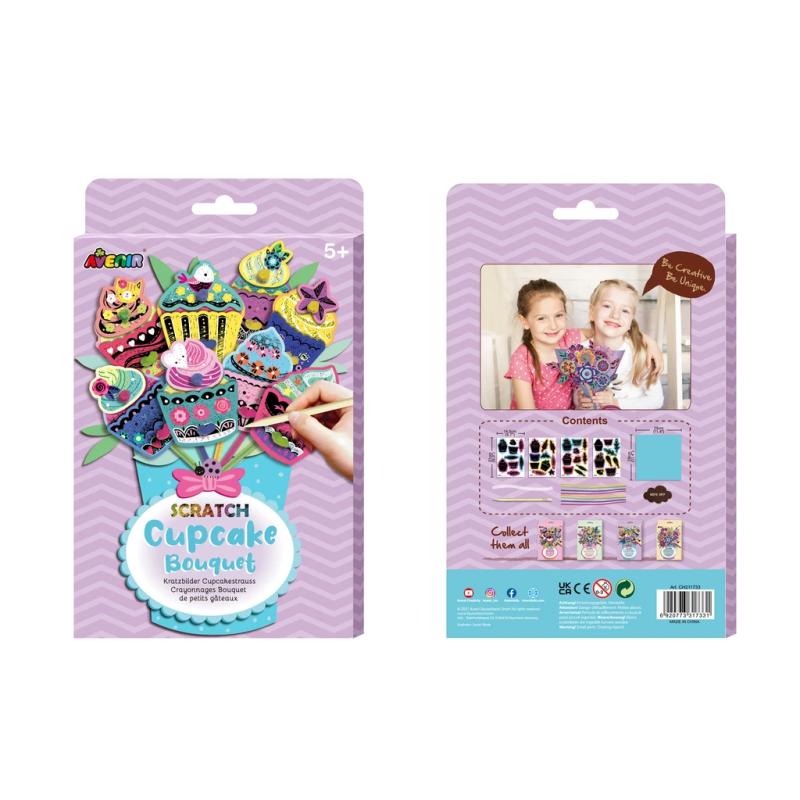 AVENIR Skrāpējamo attēlu komplekts: Kēksiņu pušķis