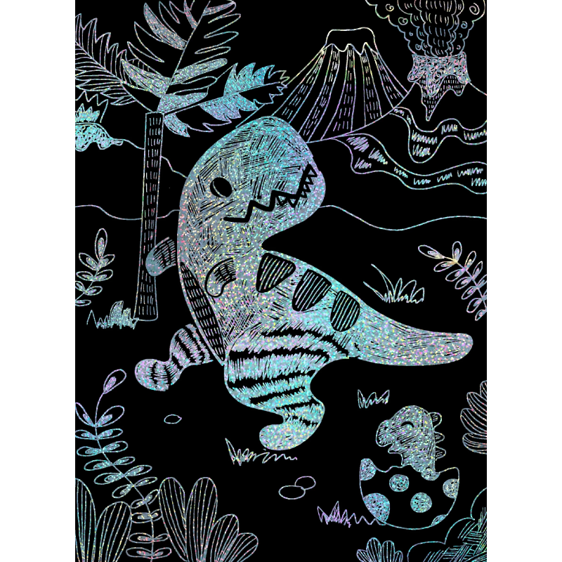 AVENIR Nokasāmais komplekts ar trafaretiem: Dinozauri