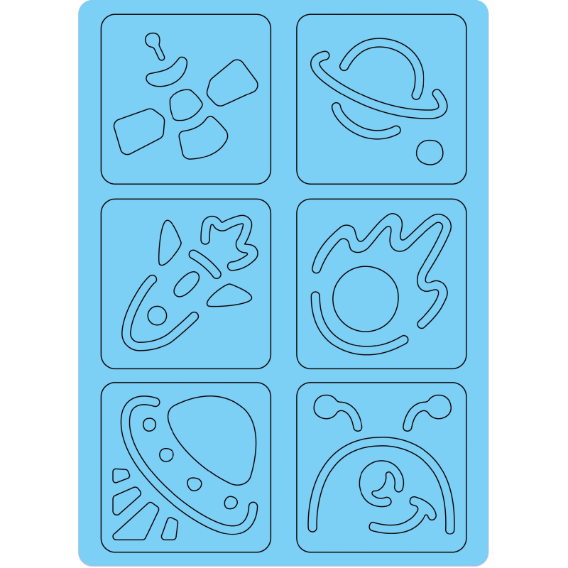 AVENIR Nokasāmais komplekts ar trafaretiem: Kosmoss