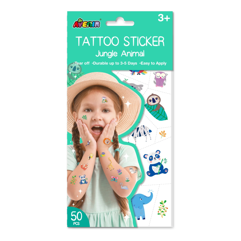 AVENIR Tetovējumu uzlīmes: Džungļu dzīvnieki