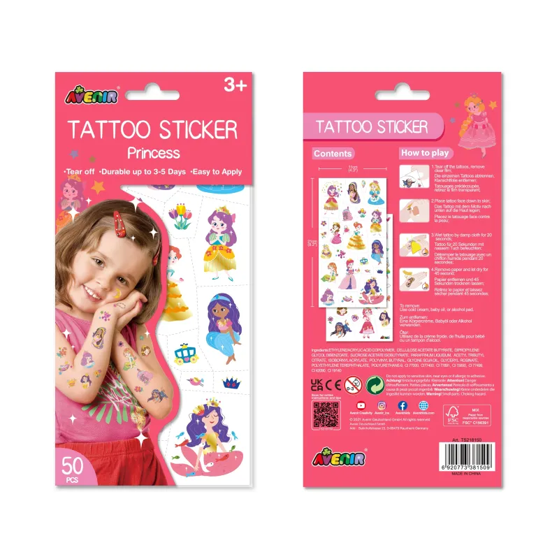AVENIR Tetovējumu uzlīmes: Princese