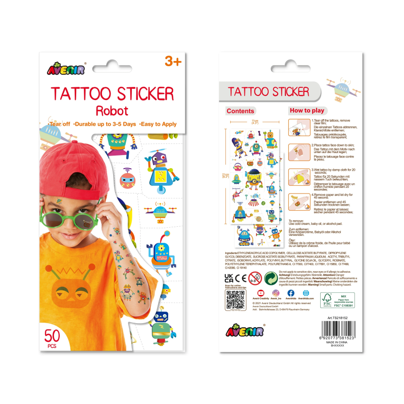 AVENIR Tetovējumu uzlīmes: Robots