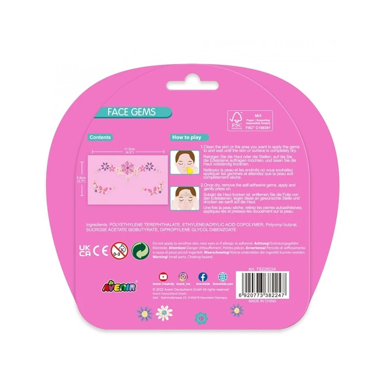 Rotaļu venir sejas dārgakmeņi flower