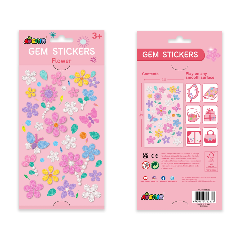 AVENIR Dārgakmeņu uzlīmes: Ziedi