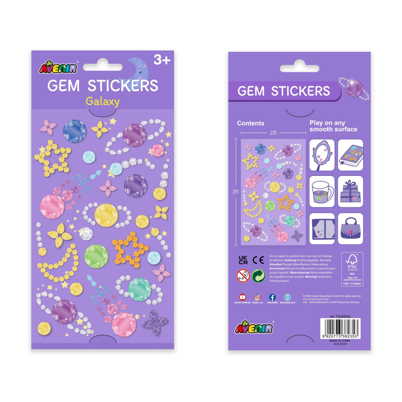 AVENIR Dārgakmeņu uzlīmes: Galaktika