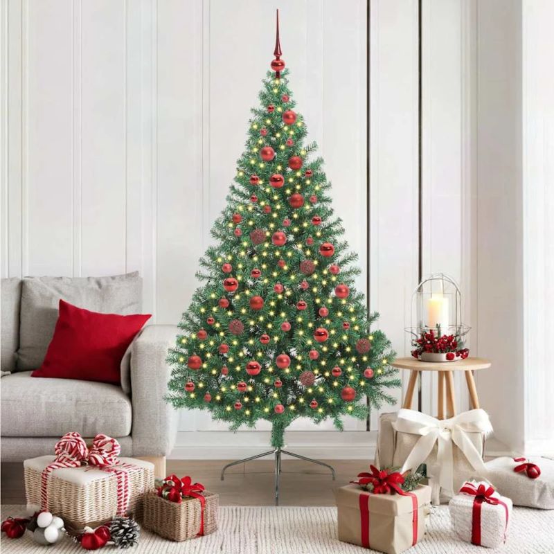 vidaXL Mākslīgais LED Ziemassvētku eglīte su 300 LED Zaļa 180 cm PVC