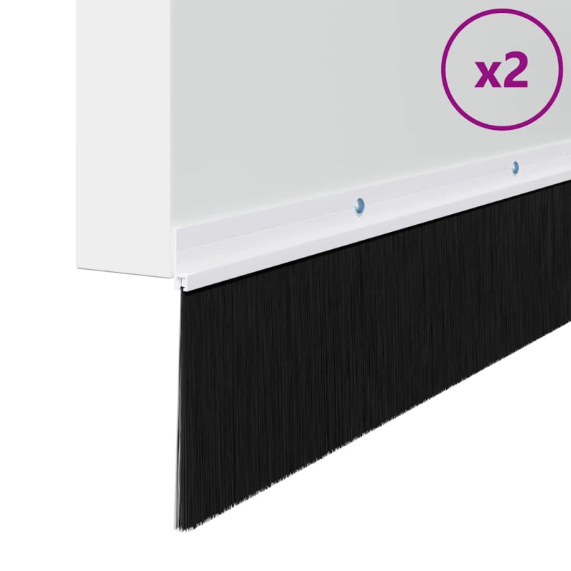 vidaXL Skrūvējami durvju birstes blīvējumi 2 pcs Balts 100 cm