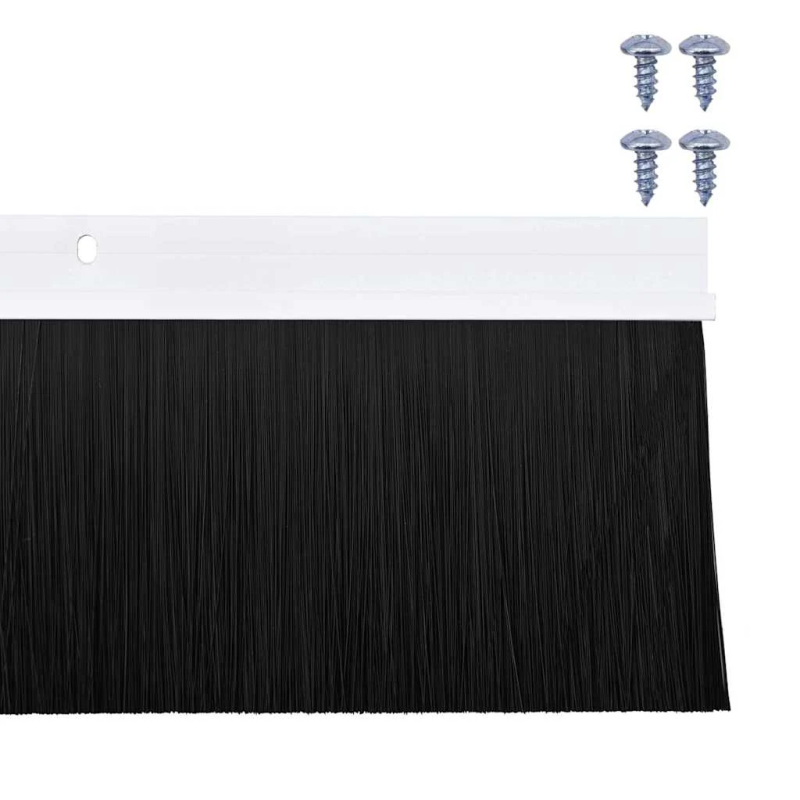 vidaXL Skrūvējami durvju birstes blīvējumi 2 pcs Balts 100 cm