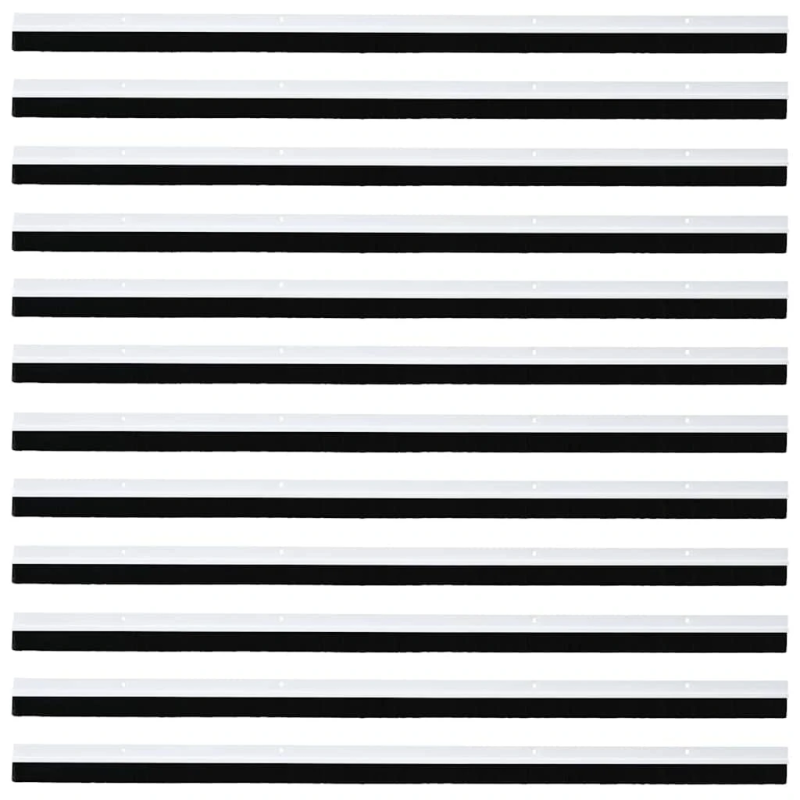 vidaXL Skrūvējami durvju birstes blīvējumi 12 pcs Balts 100 cm