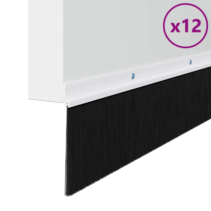 vidaXL Skrūvējami durvju birstes blīvējumi 12 pcs Balts 100 cm