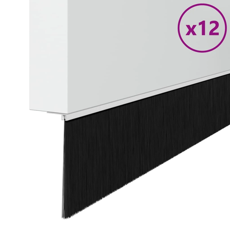 vidaXL Skrūvējami durvju birstes blīvējumi 12 pcs Balts 100 cm