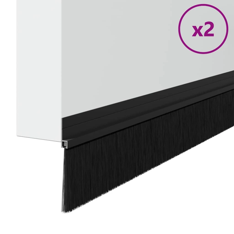 vidaXL Pašlīpojošas durvju birstes 2 pcs Melna 100 cm