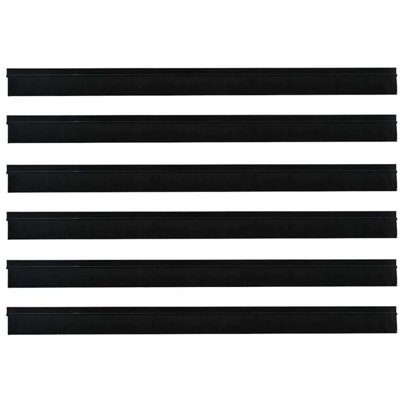vidaXL Pašlīpojošas durvju birstes 6 pcs Melna 100 cm