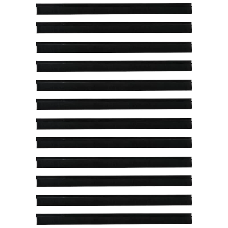 vidaXL Pašlīpojošas durvju birstes 12 pcs Melna 100 cm