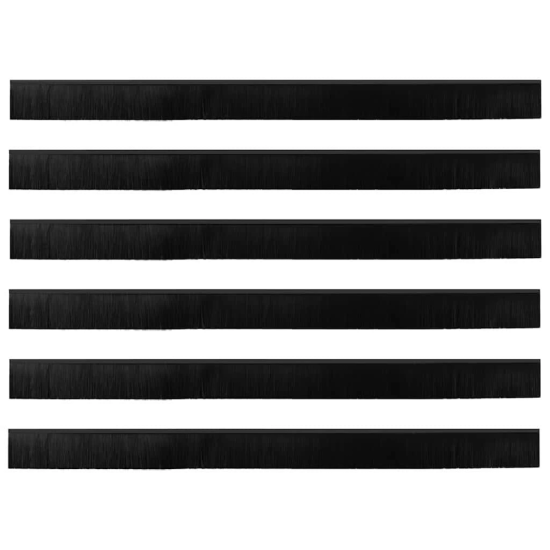 vidaXL Pašlīpojošas durvju birstes 6 pcs Melna 100 cm