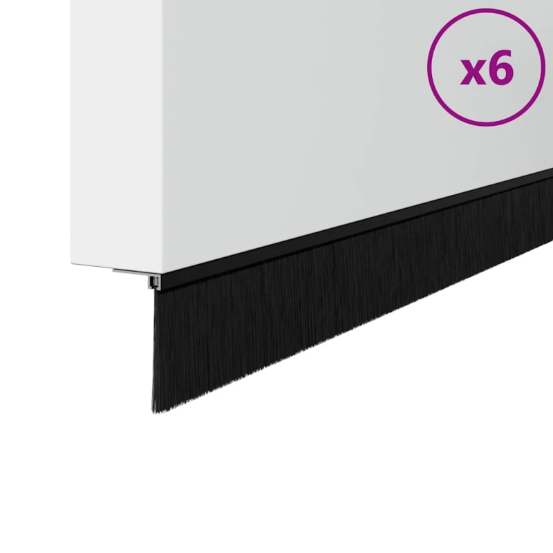 vidaXL Pašlīpojošas durvju birstes 12 pcs Melna 100 cm