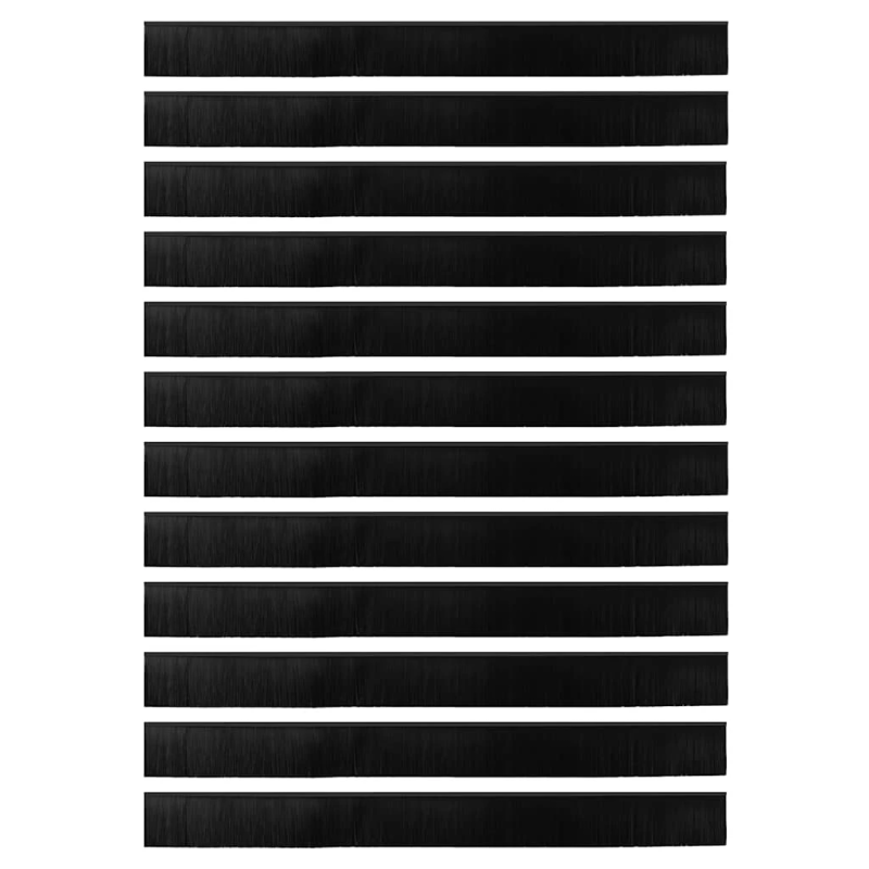 vidaXL Pašlīpojošas durvju birstes 12 pcs Melna 100 cm