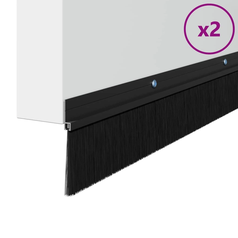 vidaXL Skrūvējami durvju birstes blīvējumi 2 pcs Melna 100 cm