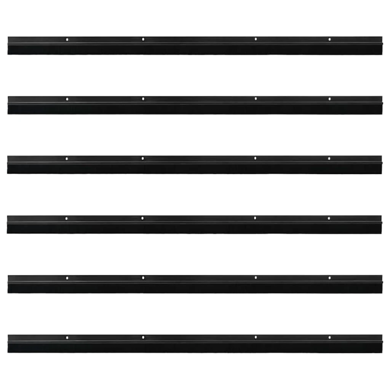 vidaXL Skrūvējami durvju birstes blīvējumi 6 pcs Melna 100 cm