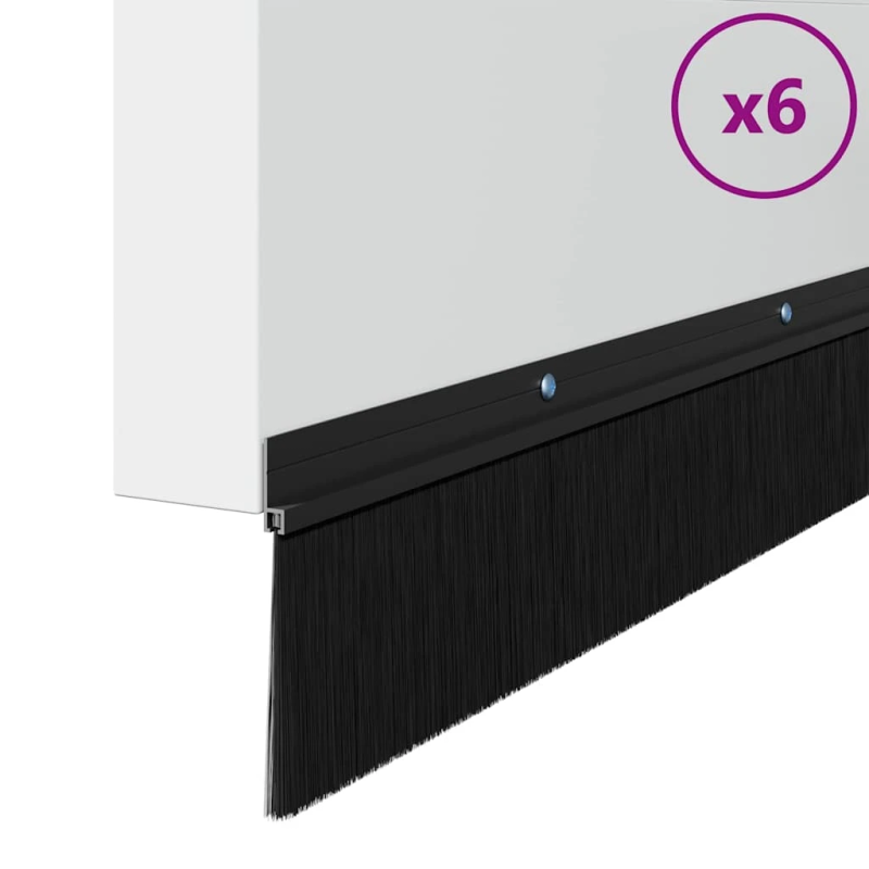 vidaXL Skrūvējami durvju birstes blīvējumi 6 pcs Melna 100 cm