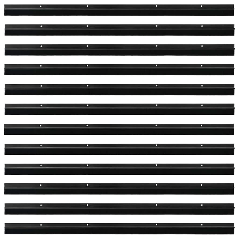 vidaXL Skrūvējami durvju birstes blīvējumi 12 pcs Melna 100 cm