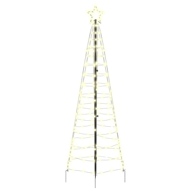 vidaXL LED Ziemassvētku koks ar zemes mietiem Zelts 250 cm Dzelzs