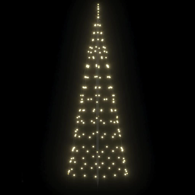 vidaXL LED Ziemassvētku koks ar zemes mietiem Zelts 250 cm Dzelzs