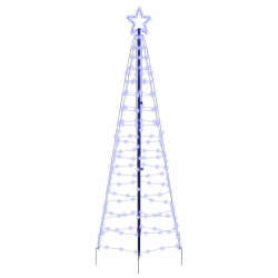 vidaXL LED Ziemassvētku koks ar zemes mietiem Zila 250 cm Dzelzs