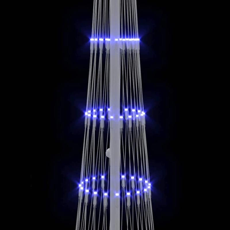 vidaXL LED Ziemassvētku koks su 230 LED Zila 51 x 51 x 190 cm Metāla