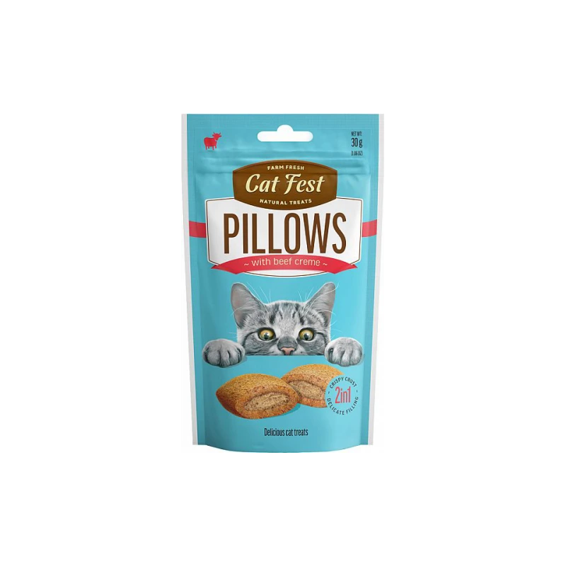 CatFest spilventiņi ar liellopu gaļas pildijumu 30g - Papildbarība kaķiem