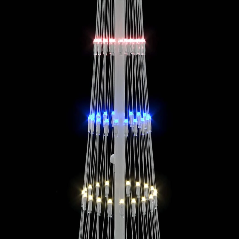 vidaXL LED Ziemassvētku koks Daudzkrāsains 51 x 51 x 190 cm Metāla