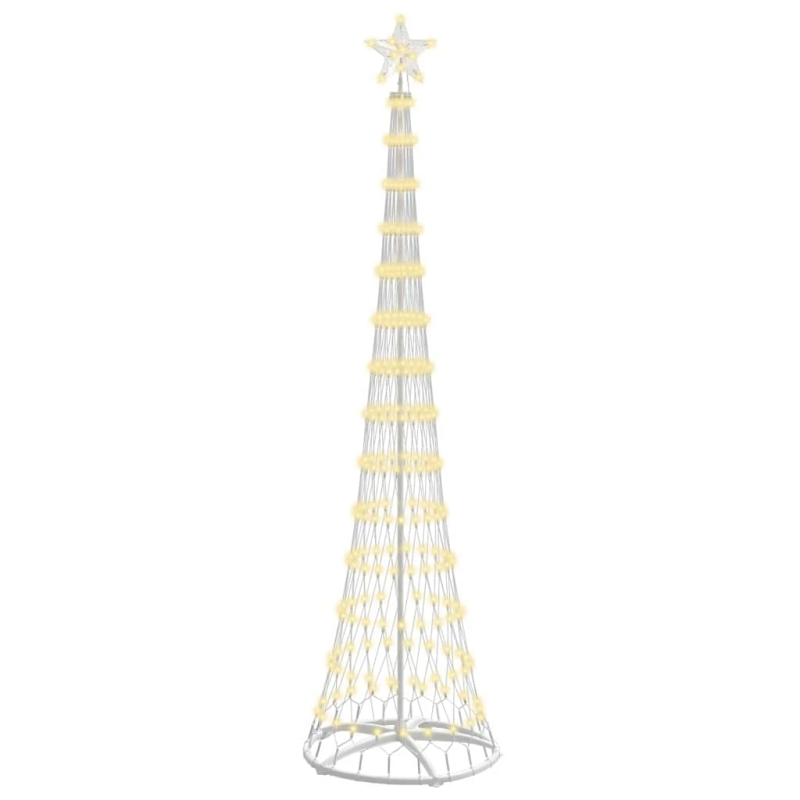 vidaXL LED Ziemassvētku koks Silti balts 70 x 70 x 250 cm Metāla