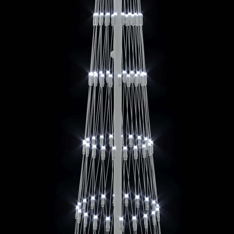 vidaXL LED Ziemassvētku koks Vēsi balts 70 x 70 x 250 cm Metāla