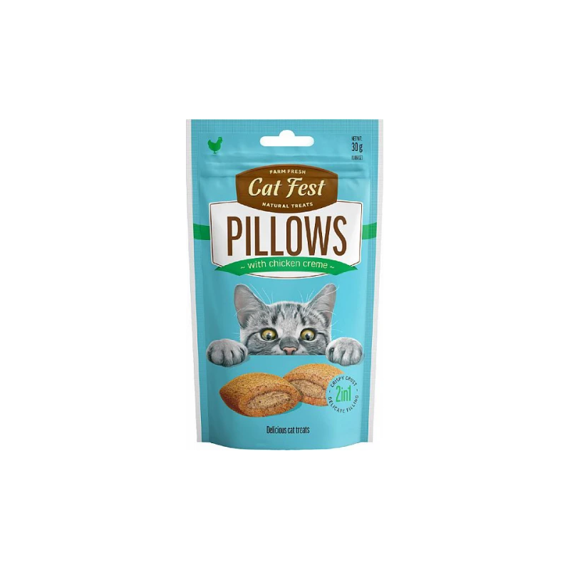 CatFest Spilventiņi ar vistas gaļas pildijumu 30g - Papildbarība kaķiem