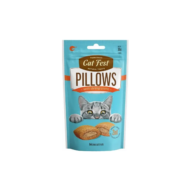 CatFest Spilventiņi ar garneļu gaļas pildijumu 30g - Papildbarība kaķiem