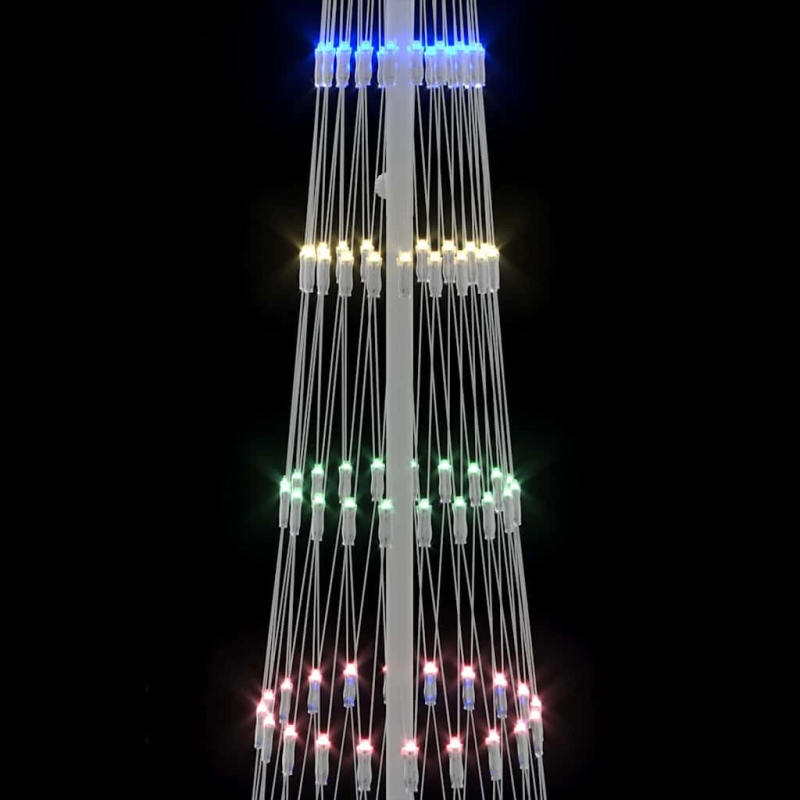 vidaXL LED Ziemassvētku koks Daudzkrāsains 70 x 70 x 250 cm Metāla