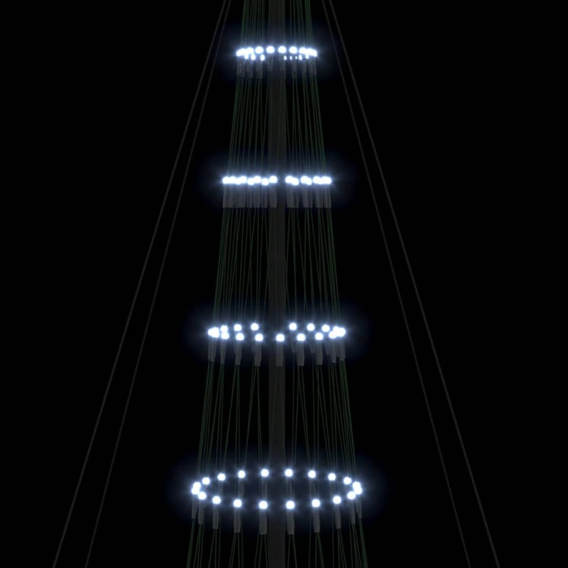 vidaXL LED Ziemassvētku koks su 455 LED Vēsi balts 184.5 cm Metāla