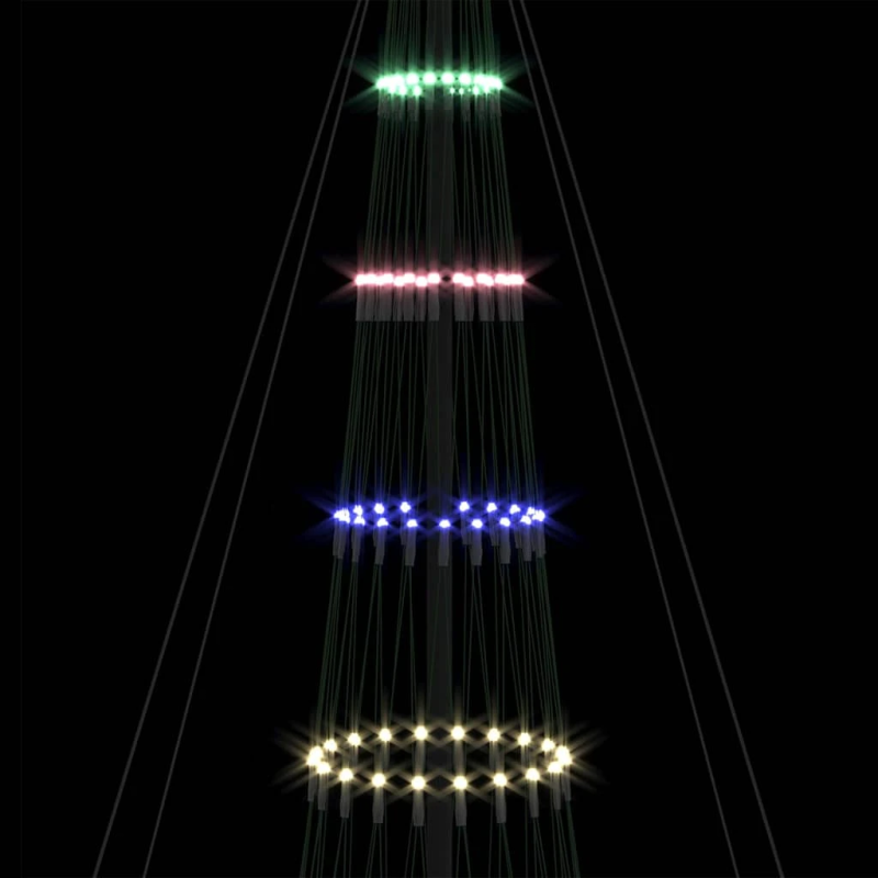 vidaXL LED Ziemassvētku koks su 455 LED Daudzkrāsains 184.5 cm Metāla