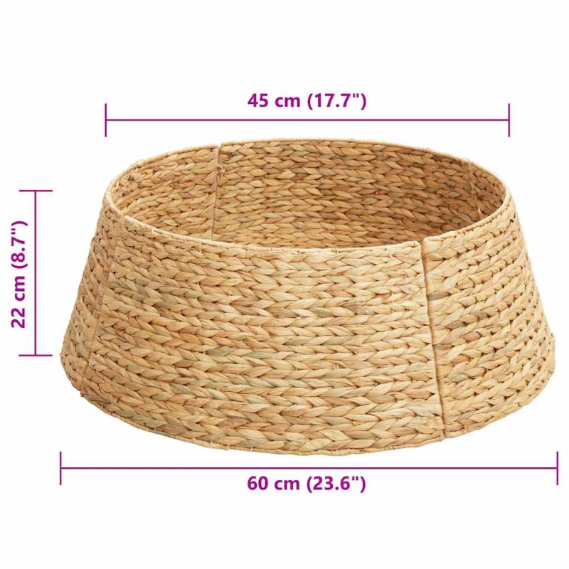 vidaXL Ziemassvētku koka apmale Brūna 60 x 60 x 22 cm Ūdens hiacintes