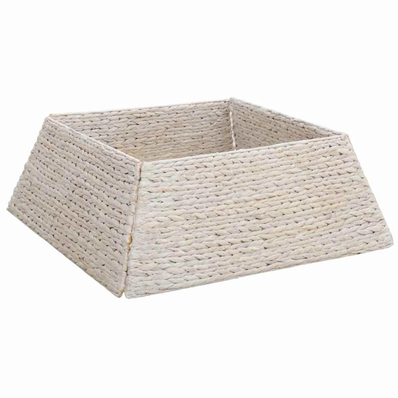 vidaXL Ziemassvētku koka apmale Balts 70 x 70 x 28 cm Ūdens hiacintes