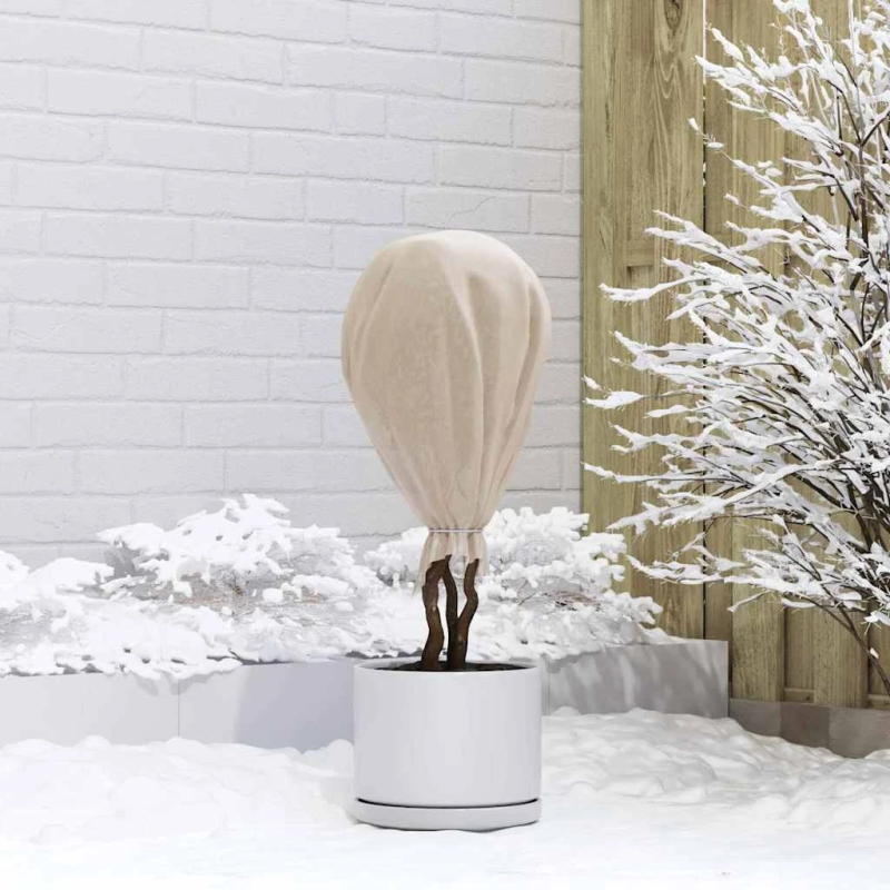 vidaXL Sals aizsardzības augu flīss Bēša 50 x 1,6 m Nesintētā auduma