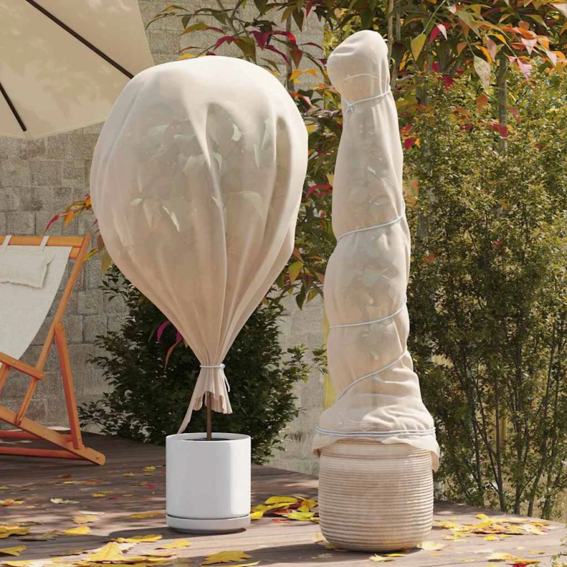 vidaXL Sals aizsardzības augu flīss Bēša 50 x 3,2 m Nesintētā auduma