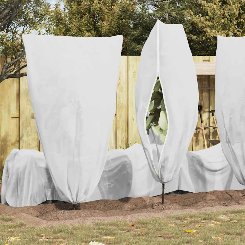 vidaXL Salu aizsargājošie augu plēves pārklāji 5 pcs Balts 1,8 x 1,2 m