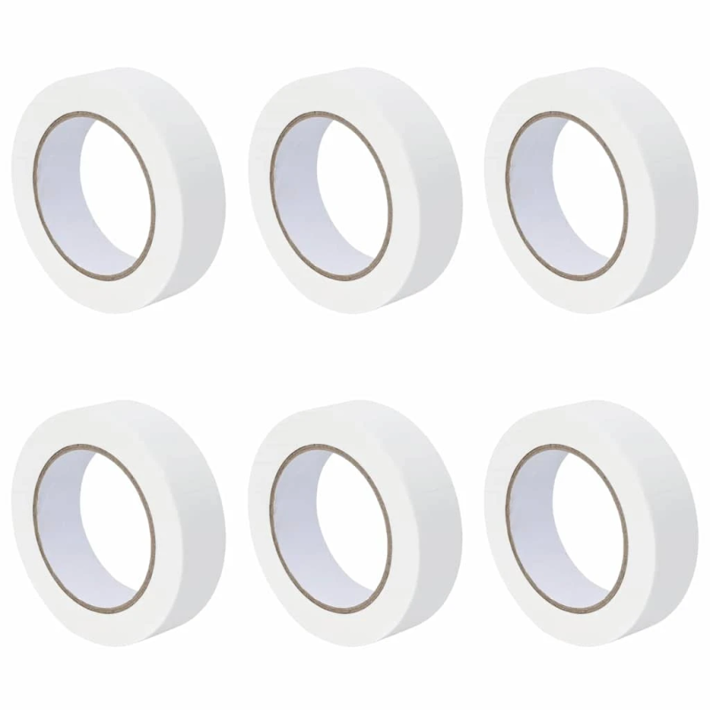 vidaXL Gleznotāja maskēšanas lentes 6 pcs Balts 30mm x 50m Papīrs