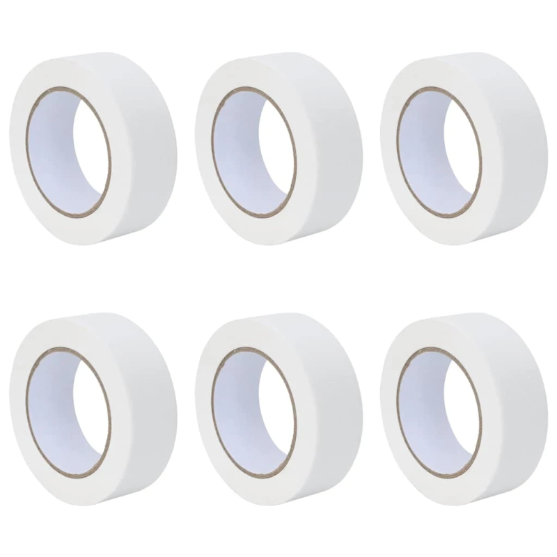 vidaXL Gleznotāja maskēšanas lentes 6 pcs Balts 38mm x 50m Papīrs